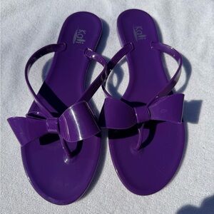 Kali Vibrant Purple Bow Jelly Women's Sandals